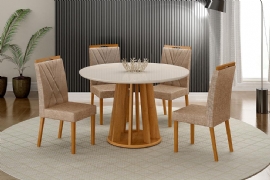 CONJUNTO DE MESA DE JANTAR ROSE C/4 CADEIRAS LARA(MACICA)
