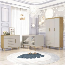 CONJUNTO QUARTO BERCO   GUARDA ROUPA   COMODA LUDMILA CAROLINA BABY